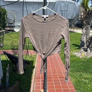 Women's Long Sleeve Tie-Front Top